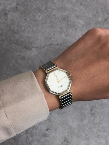 【日本直送 名牌中古包】Yves Saint Laurent 腕錶 銀色 八角形 石英 2720-272269 ac8wwe
