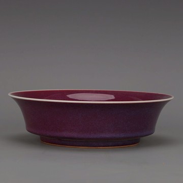 景德鎮建國瓷廠贈上海博物館1972款玫瑰紫水洗 仿古瓷器古玩擺件