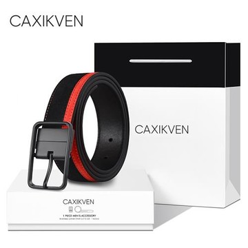 CAXIKVEN 原創簡約風男士皮帶alcantara拼接系列情侶腰帶休閑百搭