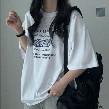 Vuja de 純棉 t恤 短袖衣服 上衣 oversize T恤 潮流衣服 夏天衣服 ins風 圖案印花上衣 寬鬆