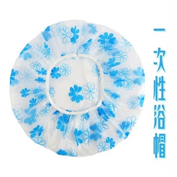 [台灣急速到貨] 拋棄式浴帽 條狀浴帽印花浴帽花朵浴帽塑膠浴帽洗澡染髮防水浴帽