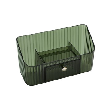 【英國FGODA】輕奢風鏡櫃收納盒(附小抽屜)-3入-多色可選透綠