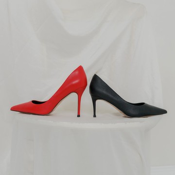 歐美簡約-淺口細高跟-紅色