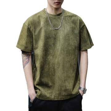 CITY STAR 美式重磅麂皮絨復古T恤 (M-5XL) -1入