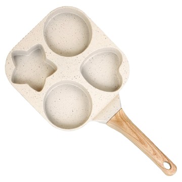 HONDONI 日式麥飯石日月星辰早餐鍋煎蛋神器/不沾鍋 V6 白色  19cm  1個