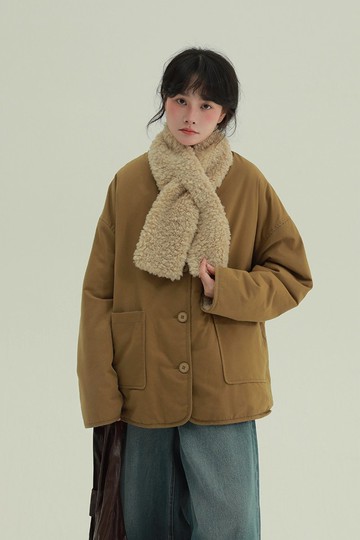 3色 禾木冬季 兩面穿圍巾搖粒絨外套 復古文藝舒適秋冬上衣