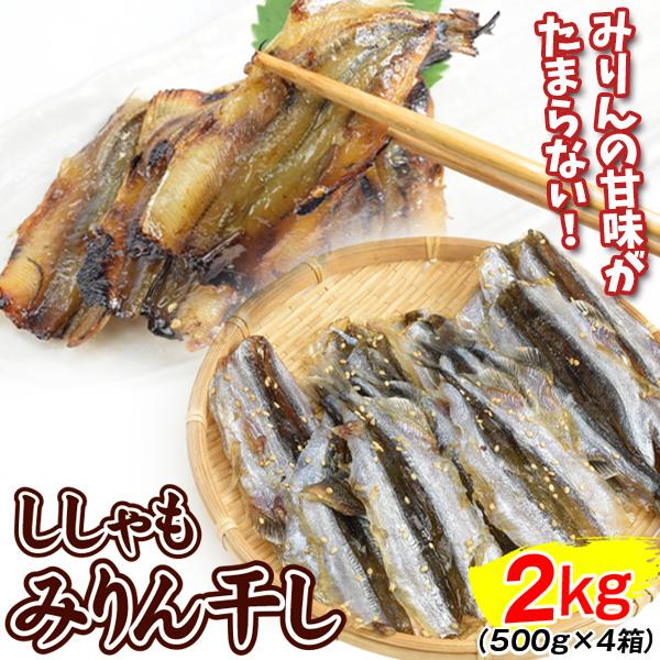 ししゃも みりん干し 2kg （500g×4箱） 焼きししゃも 味醂ししゃも 味醂干し おつまみ 珍味 送料無料 冷凍便