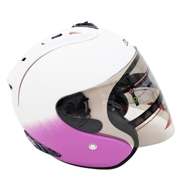 FIGHTER HELMET 普通型露臉式機車防護頭盔 含一層護目鏡 R3-A6  L  白紫色