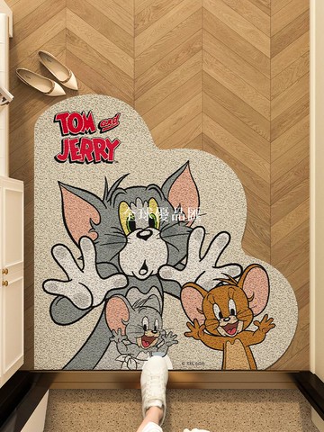 【全球優品匯】貓和老鼠入門戶地墊扇形絲圈腳墊門內線圈大門口門墊2025新款地毯