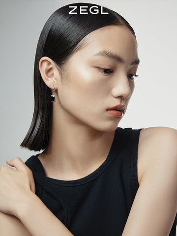 ZEGL幾何方形耳環女2022年新款潮耳釘高級感輕奢設計感復古耳飾品