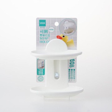 UdiLife可俐雙層皂盒附吸盤-白