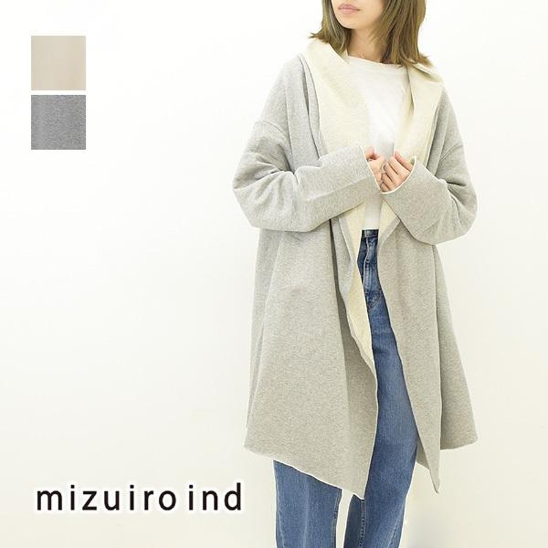 mizuiro-ind ミズイロインド スウェットフーデッドドレープ