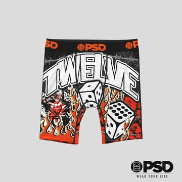 【PSD Underwear 官方旗艦店】JA MORANT- 男童平口四角褲-骰子樂-橘色
