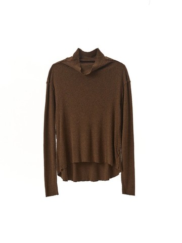 復古文青 絲棉針織高領T恤 休閒上衣