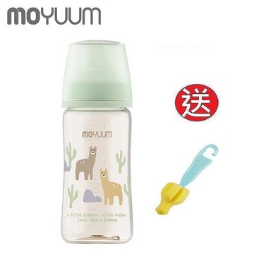 MOYUUM第三代PPSU寬口奶瓶270ml(3m+)(8809926453158草泥馬樂園) 550元+送奶嘴刷