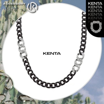 🌾健太選物🌾黯黑鑽鏈古巴項鍊 嘻哈項鍊 鈦鋼項鏈 頸鏈 新中式潮流 項鍊男 項鍊女 日常搭配