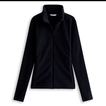 fleece原彩立領外套 -女-黑
