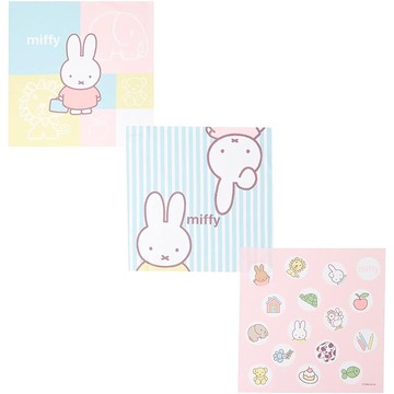 [米菲兔]丸眞 吸水速乾抗菌防臭哈囉小兔手帕 3片組 30×30cm [日本直送]