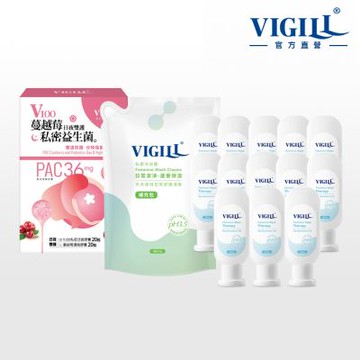 【VIGILL 婦潔】私密潔淨．莓益平衡組-蔓越莓私密益生菌x1+加強沐浴露45mlx13