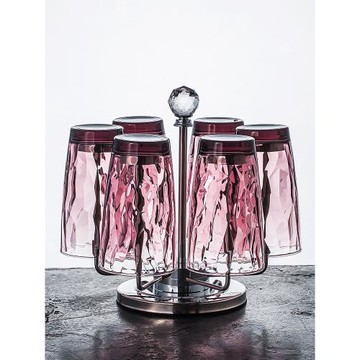 歐式創意不銹鋼6頭旋轉水杯架玻瀝水架不銹鋼啤酒杯茶杯收納架子