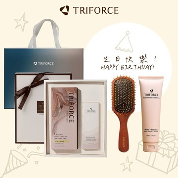 生日快樂【TRIFORCE 翠芙思】天蠍座精緻禮盒（24K金奢頭皮紓壓氣墊梳+雲朵絲柔護髮素＋專屬收納袋禮盒)[快速出貨]