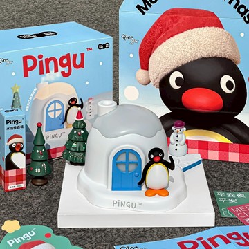 聖誕限定/聖誕禮物/交換禮物【預購】iSNEAKERS | PINGU 企鵝家族 心願雪屋加濕器 小夜燈