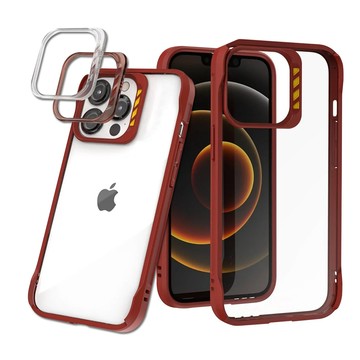 JTLEGEND iPhone 13 Pro Max 6.7吋 DX超軍規防摔保護殼 手機殼 附鏡頭防護圈(深紅)