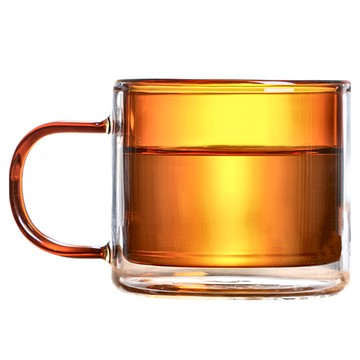 雙層咖啡杯 250ml 耐熱防爆  咖啡色  1個