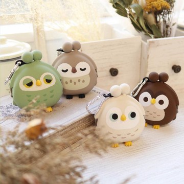 3D POCHI Friends 立體矽膠口金包/貓頭鷹(四色)
