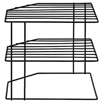 寢室安居 轉角好放取三層鐵藝置物架  黑色  1個