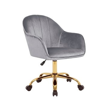 E-home Xenos吉諾斯輕奢流線絨布電腦椅-六色可選灰色