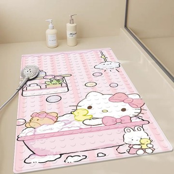 浴室防滑垫🎀 kitty猫浴室防滑垫吸盘儿童淋浴房洗澡防滑防摔脚垫卫浴厕所按摩垫 脚底按摩垫 浴室止滑墊 防水止滑墊