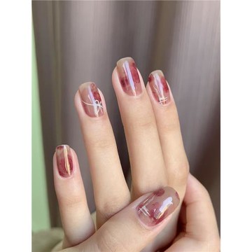 【晶體22指系列】無味磨砂質感輕薄服帖手繪防水持久高端美指甲貼