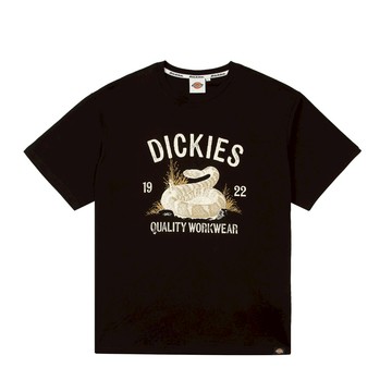 Dickies男女款黑色胸前大圖案Logo印花休閒短袖T恤|DK0A88QIBLK