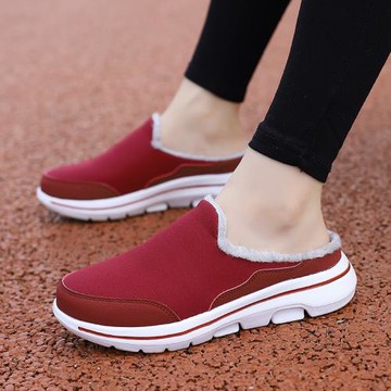 冬季加絨保暖老人棉拖鞋女中老年人媽媽室內居家棉鞋防滑防水拖鞋