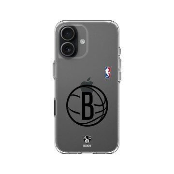 iPhone 17 Clear Case（相機按鈕） 透明 - NBA - B&W-布魯克林籃網 Brooklyn Nets B&W - Light