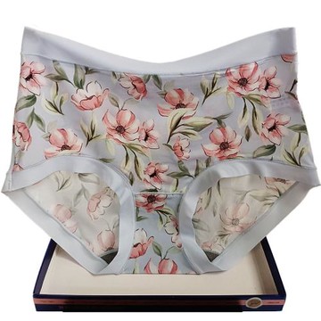 彩田花仙子內褲奶柔印花卉冰絲石墨烯錦綸中高腰21559抑抗菌奢華
