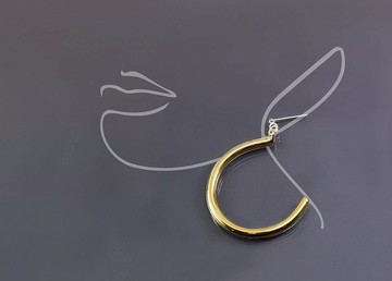 質感系列-黃銅大C耳環(一對)