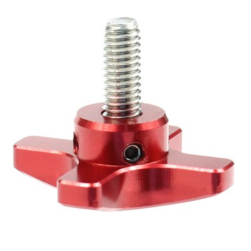 不銹鋼螺桿+鋁合金主體M12梅花手擰螺絲紅色-M12