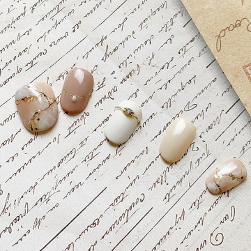 石紋小戒指指甲貼片/穿戴甲/訂製美甲貼片 NA 44