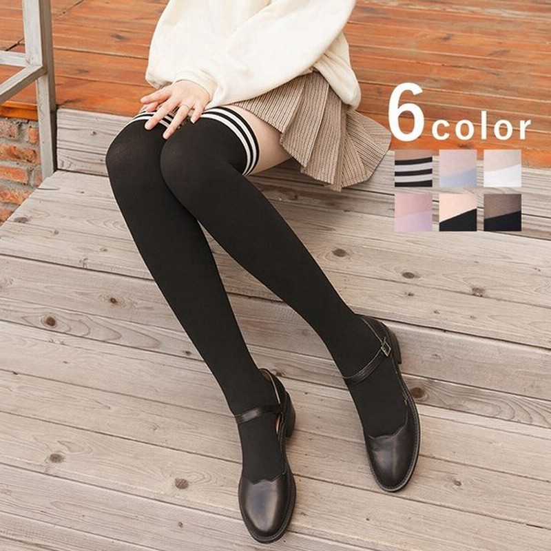 ストッキング フェイクニーハイ ニーハイ風 パンスト タイツ レッグウェア レディース 女性 婦人 シンプル かわいい おしゃれ 通販 Lineポイント最大get Lineショッピング