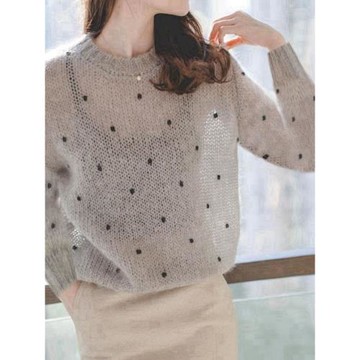 馬海毛毛衣女士薄款鏤空2025新款網紅爆海馬針織衫上衣外套頭秋季