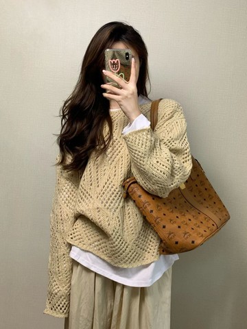 運動套裝鏤空針織衫毛衣闊腿褲穿搭遮肉顯瘦慵懶風兩件時尚百搭秋冬季【聚宝屋】