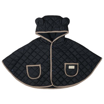 akachan honpo - 鋪棉斗篷-熊耳-深藍色 (60～80cm)