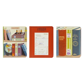 CAVALLINI&CO. 口袋筆記本 圖書館 3本
