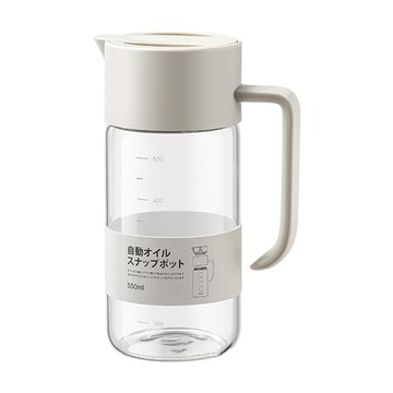 自動開合油壺 18.6 x 8cm 米白色 436g  550ml  1個