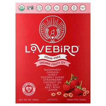 Lovebird, 無穀物麥片圈，有機果味，7 盎司（198 克）