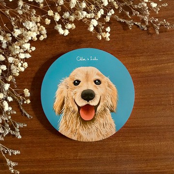 汪喵陶瓷吸水杯墊 - 黃金獵犬