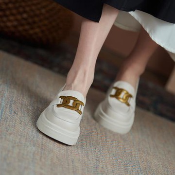 Tisdaini簡潔自然美~ 集體都喜歡@5cm厚底小白鞋女百搭真皮單鞋