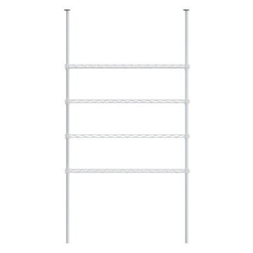 dayneeds 日需百備 第二代 頂天立地烤漆收納架 搭90x20ㄇ網4片 附PP板4片 置物架/多功能網架/掛衣架  90 x 20  烤漆白  1組